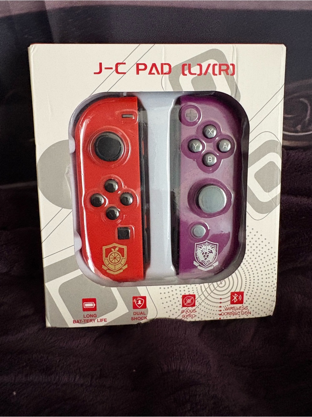 J-C Pad (L)/(R) Wireless Controllers — Red & Purple